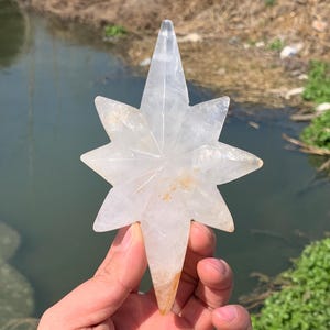 5.5&#39;&#39;+ Natural Clear quartz,quartz crystal,hand carved,crystal North Star,North Star skull,Crystal Gifts 1pc