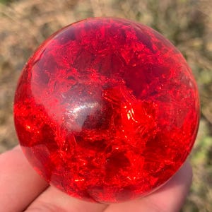 1.9&#39;&#39;+ Magical Red Aura Crackle Sphere,Crystal Glass Ball,Crystal Ball,Sphere,Crystal Gifts 1pc