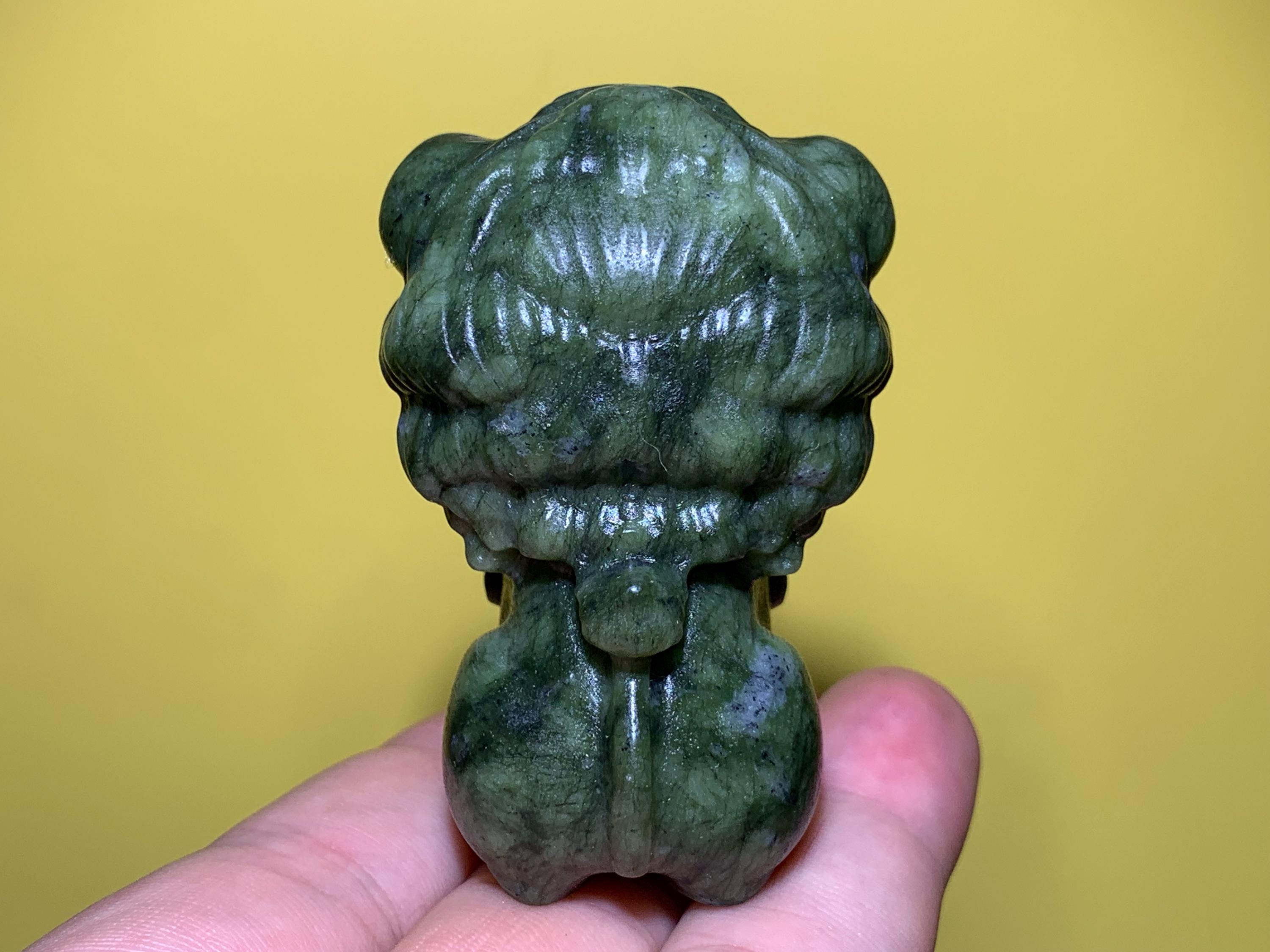 手彫りの緑翡翠の獅子の置物 - クリスタルヒーリングギフト - Etsy 日本