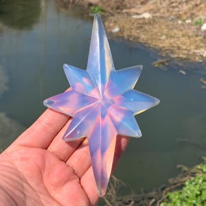 5.5&#39;&#39;+ Opalite quartz,quartz crystal,hand carved,crystal North Star,North Star skull,Crystal Gifts 1pc