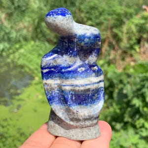 3.5&#39;&#39;+ Natural Lapis lazuli quartz,quartz crystal,hand carved,Crystal Couple,Couple skull,Crystal Gifts 1pc