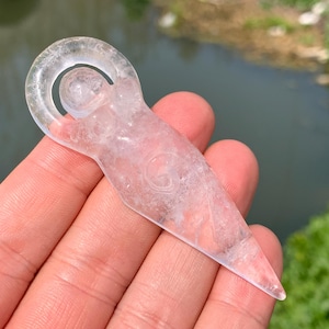 2.8''+ Natural Clear quartz,quartz crystal,hand carved,Crystal Dancing Girl Pendant skull,Crystal Gifts 1pc