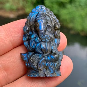 1.9''+ Natural Labradorite quartz,quartz crystal,hand carved,Crystal Ganesha,Ganesha skull,Crystal Gifts 1pc