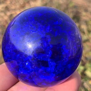 1.9&#39;&#39;+ Magical Blue Aura Crackle Sphere,Crystal Glass Ball,Crystal Ball,Sphere,Crystal Gifts 1pc