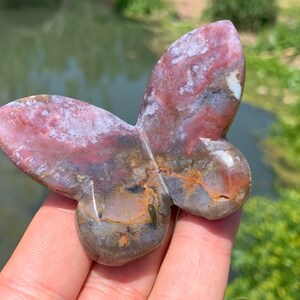 2.4&#39;&#39;+ Natural Agate quartz,quartz crystal,hand carved,Crystal Butterfly,Butterfly skull,Crystal Gifts 1pc