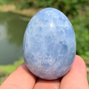 Natural Blue Calcite quartz,quartz crystal,hand carved,Crystal Egg Specimen,Egg skull,Crystal Gifts Random 1pc