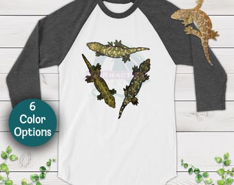 Triángulo de Leachie - Arte dibujado a mano, camiseta unisex de manga 3/4, regalo para dueños de reptiles y amantes de los herpetos.