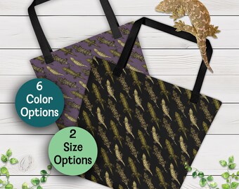 Bolsa de mano con estampado de geco de Leachie (dos tamaños), regalo para amantes de los reptiles