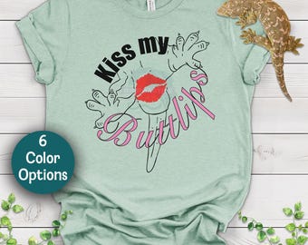 Bésame el trasero - Camiseta divertida de Leachie, diseño dibujado a mano - Ropa novedosa para amantes de los reptiles