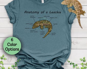 Camiseta con diseño dibujado a mano "Anatomía de un Leachie" - Ropa novedosa para amantes de los reptiles