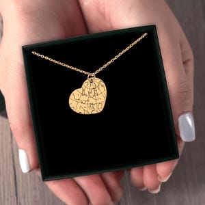 Collier coeur personnalisé carte des étoiles - cadeau personnalisé bijoux constellation pour couple, elle et lui