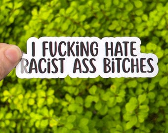 I fucking hate racist ass bitches - Vinyl Sticker, 2 Sizes- Anti Racism Dismantle White Supremacy