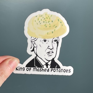 Pegatina de vinilo "Rey del puré de patatas" Anti Trump Bully the Bully, Antifascista Detengan el golpe de Estado Avergüencen a los dictadores
