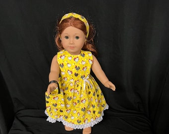 18 Inch Doll Clothes Handmade to Fit Like American Girl Modern Doll Dress Chicken Dress Child Gift