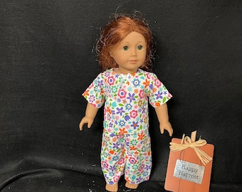 18 Inch Doll Clothes Handmade to Fit Like American Girl Doll Clothes Flower Pajamas or Loungewear