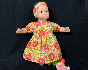 CHARLIE BROWN FRIENDS STRIPED DRESS /& HEADBAND--MADE TO FIT 15/" GIRL DOLL