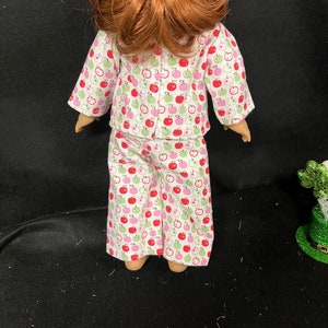 18 Inch Doll Clothes Handmade to Fit Like American Girl Doll Clothes Apple Pajamas or Loungewear Child Handmade Gift image 10