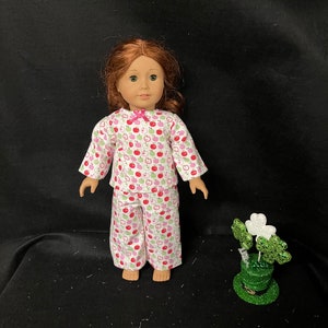 18 Inch Doll Clothes Handmade to Fit Like American Girl Doll Clothes Apple Pajamas or Loungewear Child Handmade Gift image 4