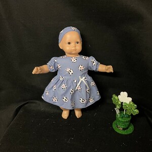 15 Inch Doll Clothes Handmade to Fit Like American Girl Bitty Baby Dolls Cow Print Dress Handmade Child Gift image 7