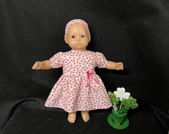 15 Inch Doll Clothes Handmade to Fit Like American Girl Bitty Baby Doll Springtime Flower Dress Pink Flower Dress Handmade Child Gift