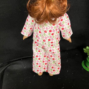 18 Inch Doll Clothes Handmade to Fit Like American Girl Doll Clothes Apple Pajamas or Loungewear Child Handmade Gift image 9