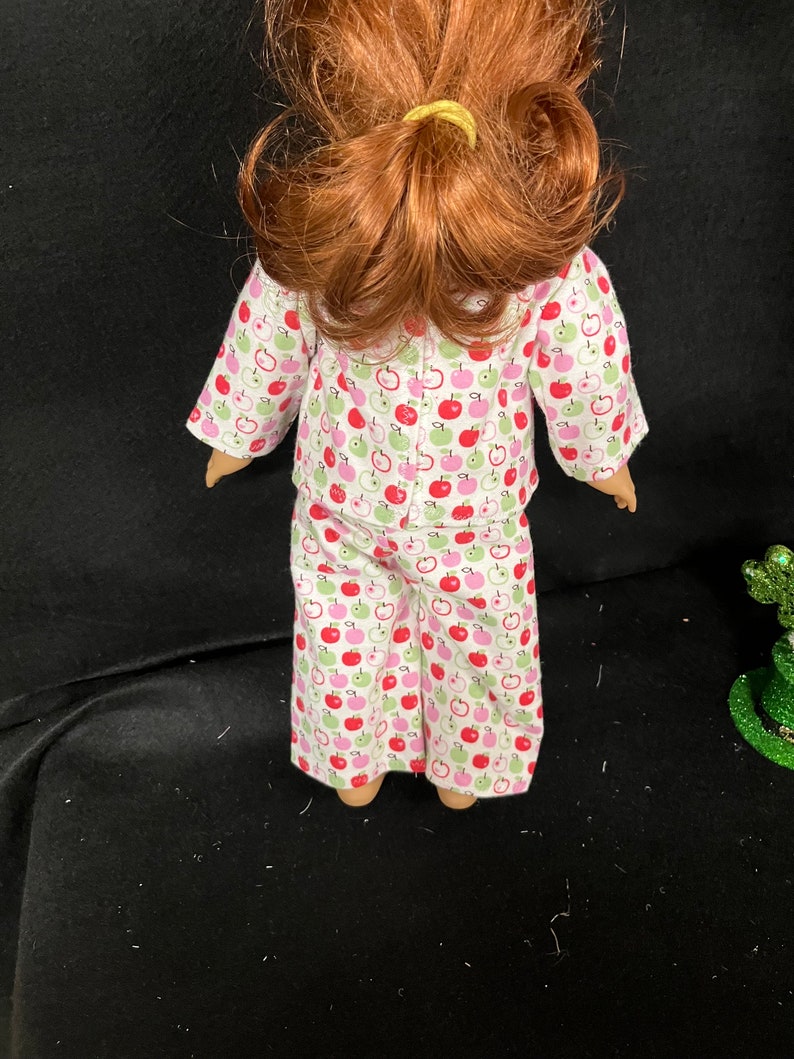 18 Inch Doll Clothes Handmade to Fit Like American Girl Doll Clothes Apple Pajamas or Loungewear Child Handmade Gift image 9