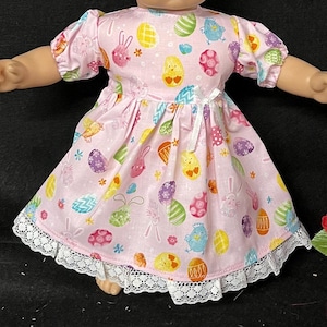 Easter, 15 Inch Doll Clothes, 15&quot; Doll Clothes, 15 Inch Doll Dress, 15&quot; Doll Dress, Bunny Eggs Spring Flowers Easter Dress Child Gift