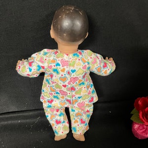 15 Inch Doll Clothes Handmade to Fit Like American Girl Bitty Baby Doll Clothes Glitter Hearts Pajamas or PJs Handmade Child Gift image 10