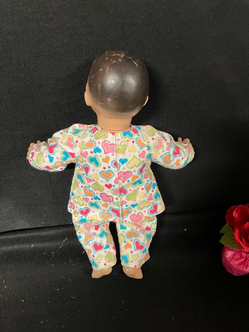 15 Inch Doll Clothes Handmade to Fit Like American Girl Bitty Baby Doll Clothes Glitter Hearts Pajamas or PJs Handmade Child Gift image 10