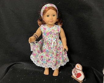18 Inch Doll Clothes Handmade to Fit Like American Girl Doll Handmade Wildflowers Doll Dress Child Gift