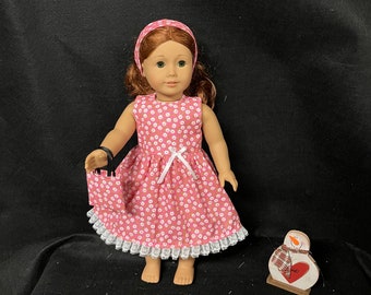 18 Inch Doll Clothes Handmade to Fit Like American Girl Doll Handmade Child Gift White Daisy Dress