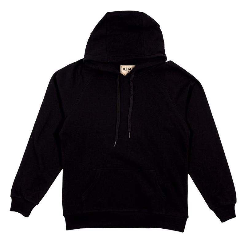 Black 100% Hemp Blank Unisex/Men Hoodie