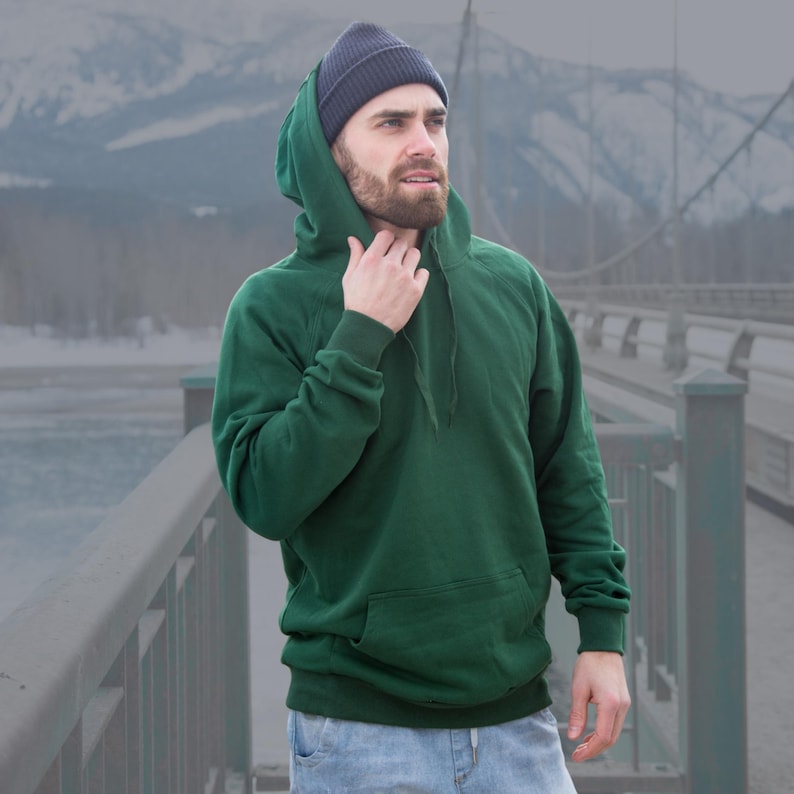 Forest Green 100% Hemp Blank Unisex/Men Hoodie