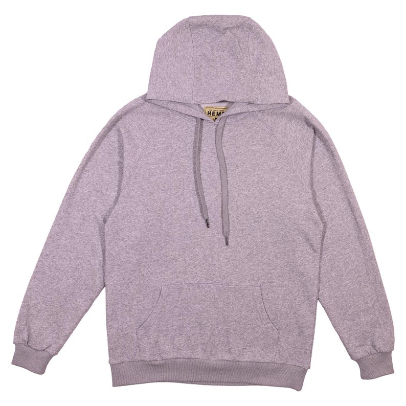 Heather Grey 100% Hemp Blank Unisex/Men Hoodie