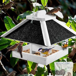 Voederhuisje voor vogels, tuin, balkon, vogelhuisje, weerbestendig voederstation, voederhuisje voor vogels, hangend vogelhuisje, voederstation voor wilde vogels