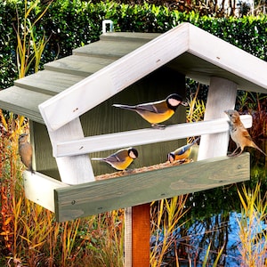 Bird Feeder Garden Balcony Bird House Weatherproof Bird Feeding Station Feeder for Birds Hanging Bird House Feeding Station for Wild Birds