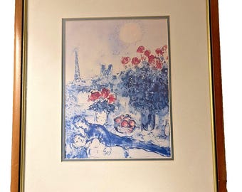 マルク・シャガール パリ「Les Amoureux aux Bouquets Rouges」Lovers w Red Bouquets COA