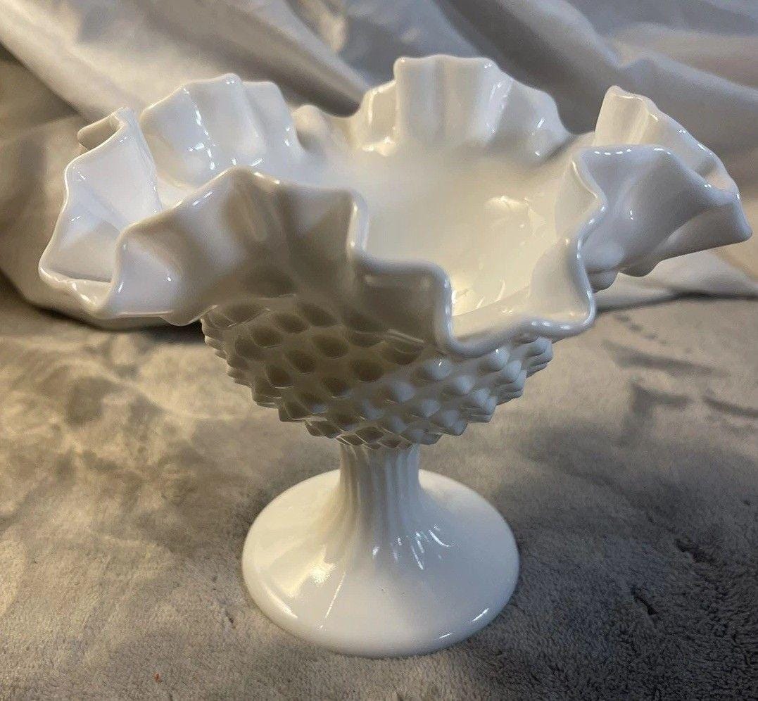 Fenton Milk Glass Candy Dish - Etsy