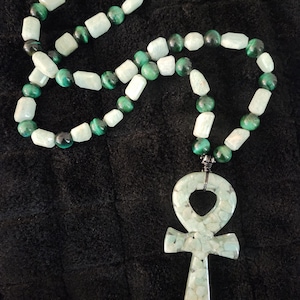 Ankh crystal pendant necklace