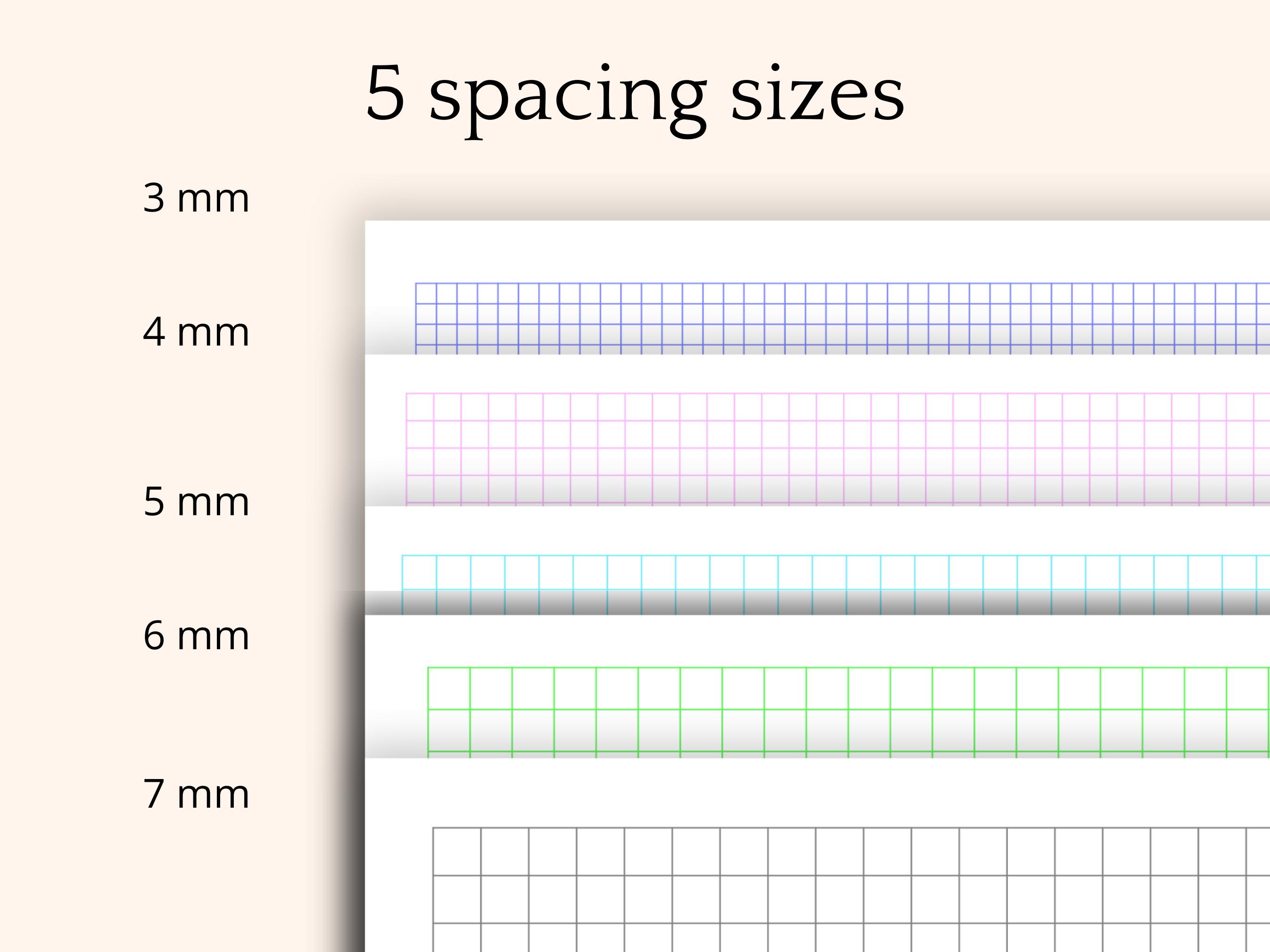 Graph Paper With Margins Printable | A4 & Letter, 24 Colors (PDF