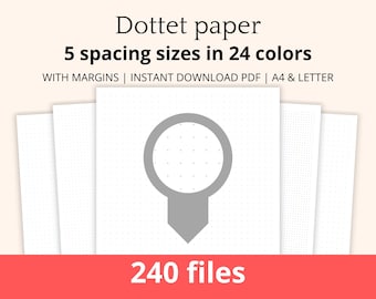 Gepunktete Papier Printable | A4 & Letter, 24 Farben (PDF Download)