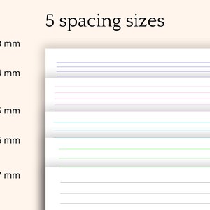 Lined Paper With Margins Printable Pdfs Portrait Landscape A4 &amp; Letter | Instant Download| 3mm ...