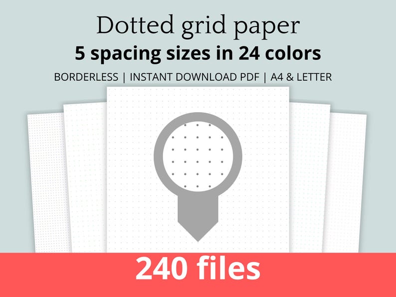 Printable Dotted Paper | A4 & Letter, 24 Colors (PDF Download) - Etsy UK