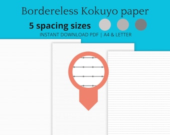 Carta a righe senza bordi in stile Kokuyo, tonalità di grigio (modello in PDF)