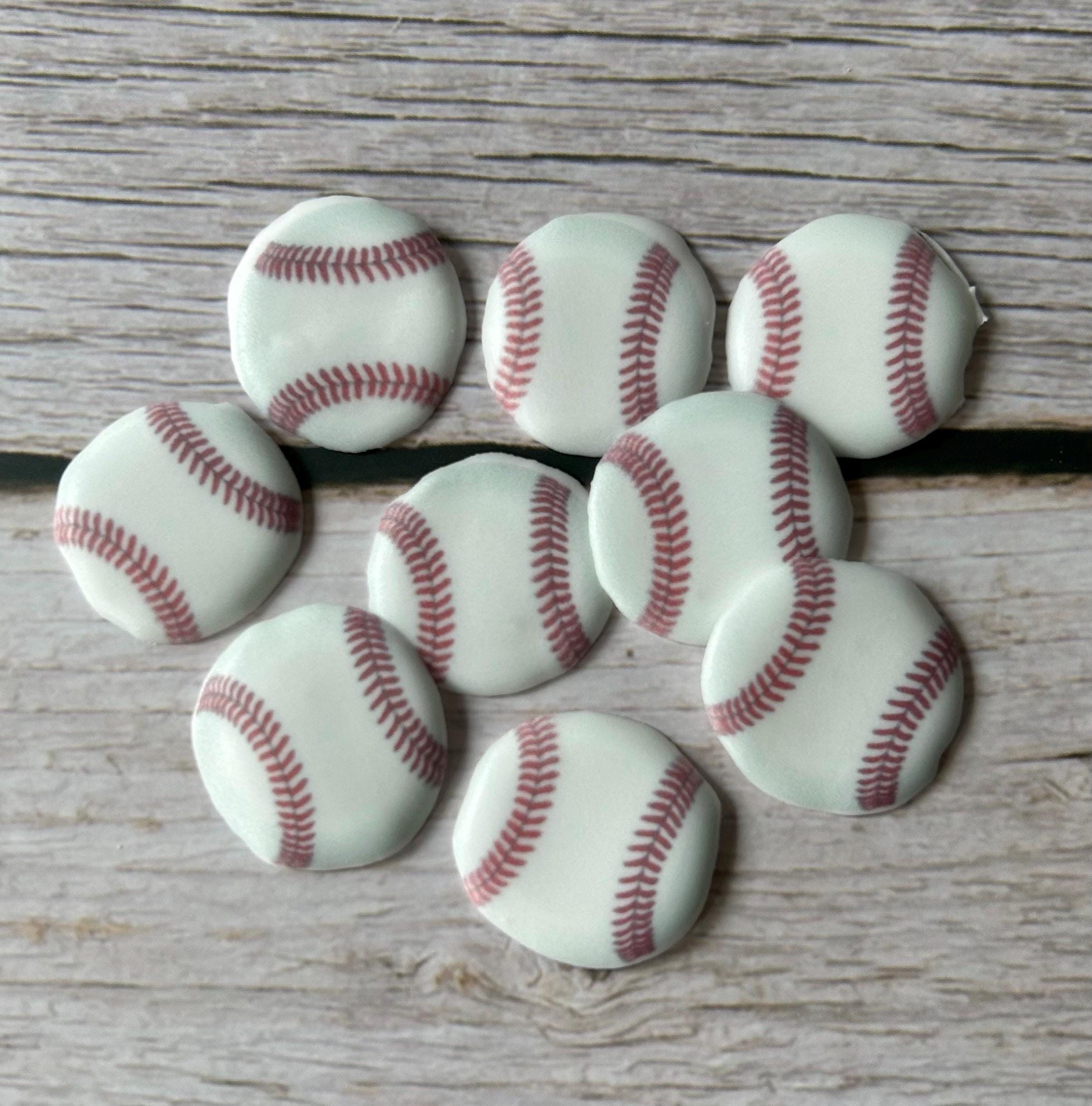 20 Sugar Decor baseballs, Sugar baseball,  Mini baseball Icing Decorations, Edible baseball, sports Sprinkles, Royal Icing Transfers