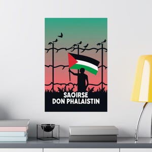 Saoirse don Phalaistín: A Call for Freedom - Vertical Matte Poster for Ireland Palestine Solidarity, Peace, Human Rights, End Occupation
