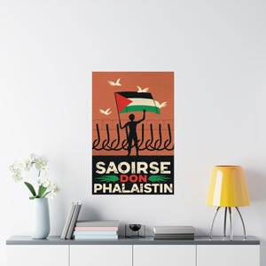 Saoirse don Phalaistín -Vertical Matte Poster Supporting Ireland Palestine Solidarity, Free Gaza, Human Rights, End Occupation, Activism
