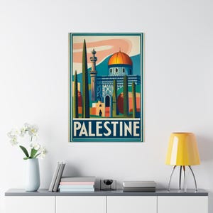 Vintage Palestine Jerusalem Poster - Free Palestine - Free gaza, Wall Art Print, Home Decor, Protest Art, Palestinian Gift