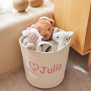 Personalisierter Wäschekorb für Kinder / Haustiere, Spielzeugkorb, Neugeborenen Geschenk, Geschenke für Babyparty, Geschenke für Mädchen Jungen Familie