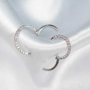 16G Lavender Septum Ring, Titanium Clicker Hoop, Nose Ring, Daith Hoop, Septum Piercing, Cartilage Hoop, Helix Hoop, Hinged Segment Z20